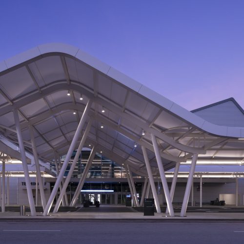 Cutting edge design of outside canopies to welcome guests